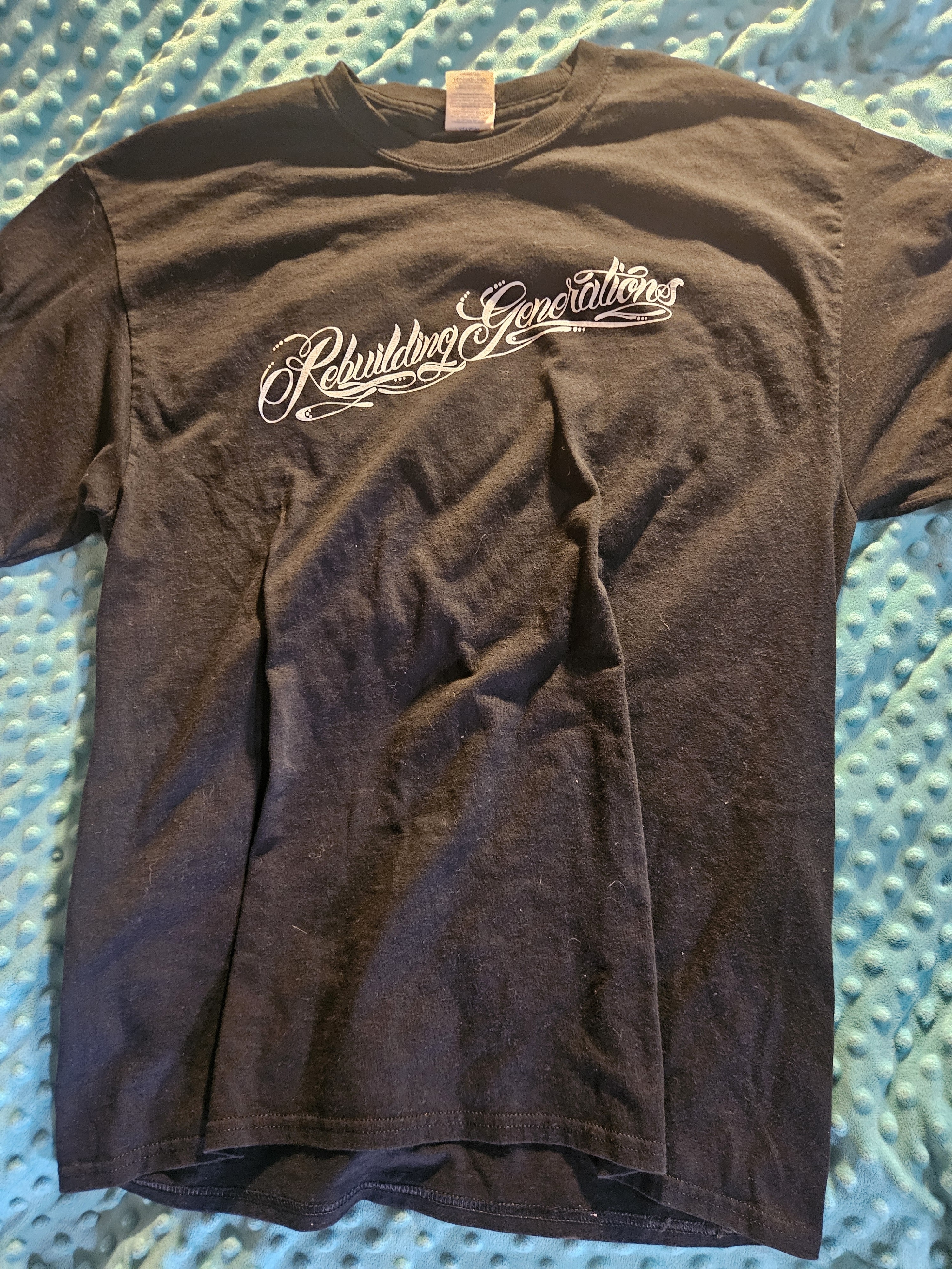 Port And Company Black Tee With White "Rebuilding Generations" Script